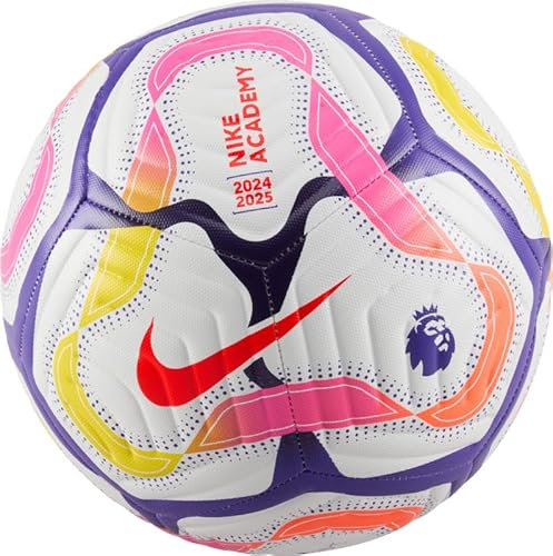 Nike Ballon de Football Pl NK Academy – Fa24, Blanc/Violet discothèque/Crimson, FZ2976-103, 5