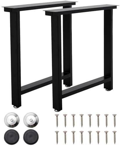 INMOZATA Tischbeine Metall Schwarz 2 Stück Tischgestell Tischkufen mit Verbreiterte Montageplatte für Esstisch Schreibtisch Stizbank 50 x 13 x 72cm, T-Form