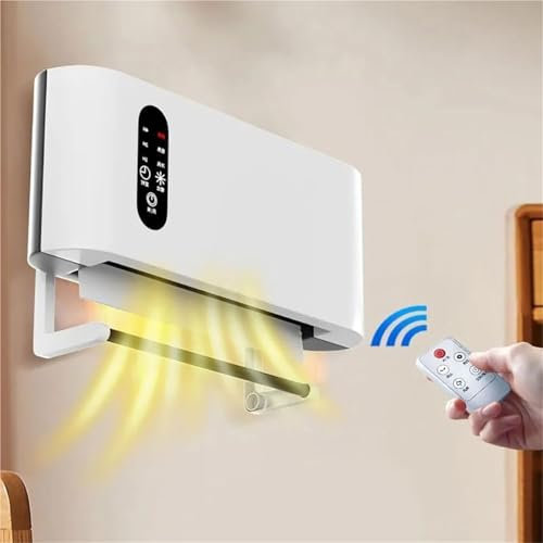 Scaldabagno a Parete, Riscaldatore Elettrico in Ceramica PTC da 2000 W con Timer e Telecomando, Scaldabagno Portatile con Portasciugamani, Protezione dal Surriscaldamento for il Bagno