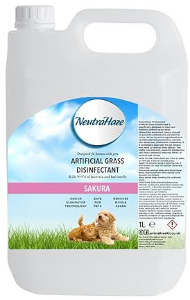 Artificial Grass Cleaner – Powerful 3-in-1 Disinfectant, Deodoriser & Cleaner Removes Bacteria & Neutralises Pet Odours Pet-Friendly (5 Litre, Sakura)