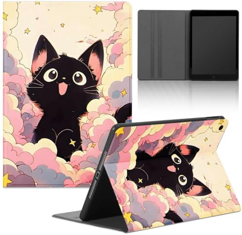 Tablet Coque pour Apple iPad Mini 4/iPad Mini 5 7,9, Étui avec Mignon Kawaii Cartoon Anime Chat Cat Animal Dessin Motif PU Cuir Flip Housse Support Étui de Protection TPU Tablet Cover, Chat