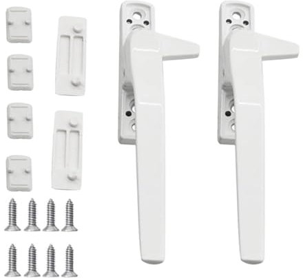 Maneta Puerta Aluminio 2 Piezas Blanco Manilla Ventana Aluminio Manijas de Ventana de Seguridad Para NiñOs,para Ventanas y Puertas Correderas