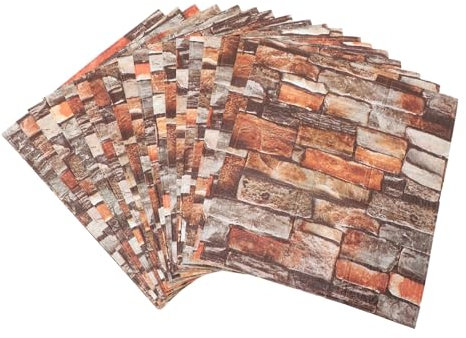 VILLCASE 20 Pezzi Di Carta Da Parati Effetto Roccia Finta Stacca E Attacca Mattoni Piastrelle Rimovibili Decorazioni Per La Casa Piastrelle Da Parete Stacca E Attacca Impermeabili