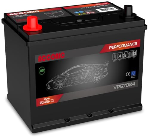 Acconic VP57024 Performance 75Ah Autobatterie ASIA ersetzt 70Ah (Pluspol Links)