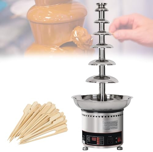 VzxCrue 5/6/7 Tiers Commercial Chocolate Fondue Waterfall,Commercial Chocolate Fountain Machine,Sauce Heate,for Party Restaurant 7Tiers