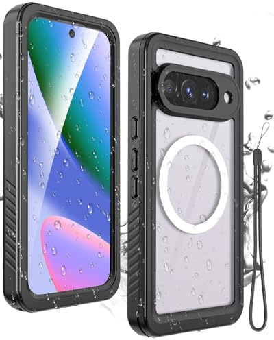 Miimall Funda Magnética para Google Pixel 10 con Iman, [IP68 Impermeable Sumergible] [Protector Pantalla] Antigolpes Protección Militar de 360, Doble Hermetica Rugged Carcasa para Pixel 10, Negro