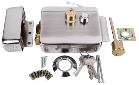 Elettroserratura 12V per Porte Esterne e Cancelli - Doppia Sicurezza con Doppia Testa, Resistente e Affidabile - Ideale per Citofonico e Controllo Accessi Casa e Giardi