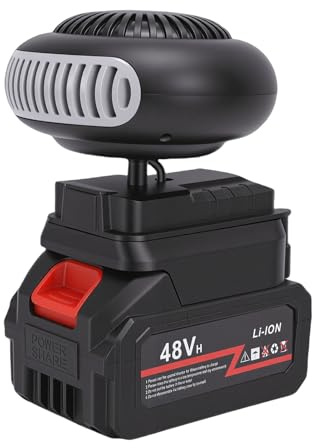 KIMISS Chauffage D'espace alimenté par Batterie, Chauffage de Voiture sans Fil Portable 172 W avec 2 Ports USB et Conception Anti-basculement, pour une Utilisation en Camping-car