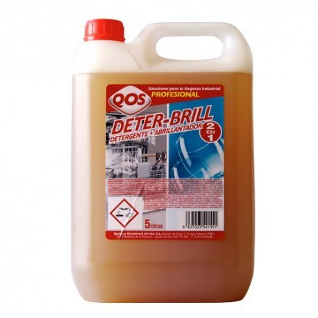 QOS DeterBrill. Lavavajillas y abrillantador 2 en 1 para máquinas profesionales. Garrafa 5 Lts