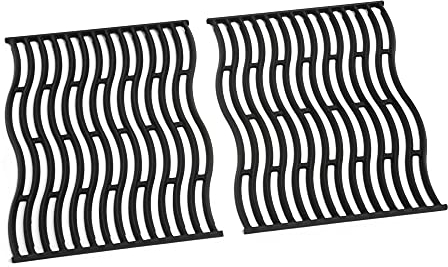 Napoleon S83005 Ersatz-Grillrost, aus Porzellan, antihaftbeschichtet, gewellt, für LEX 485 Grills, 2-teiliges Set, Schwarz