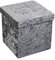HomeHarmony® Crushed Velvet Quilted Top Folding Storage Ottoman Seat, Stool, Toy Storage Box (Medium Silver)