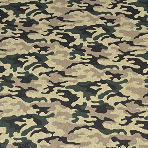 Pingianer 8,98€/m Camouflage Tarn 100% Baumwolle 50x160cm Baumwollstoff Meterware Handwerken Nähen Stoff (Camouflage Grün Schwarz Dunkelcreme)