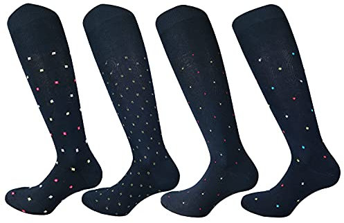 o-day Calze Filo Di Scozia Uomo Lunghe Fantasia (Confezione Da 4) Eleganti e Traspiranti Calzini Filo Di Scozia Uomo Made In Italy