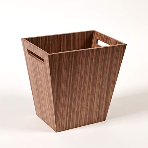iWOODESIGN Mini poubelle de salle de bain de luxe pour la maison ou le bureau – Noyer chaud
