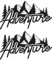 Lot de 2 stickers en vinyle adhésif Adventure 30 x 17 cm pour voiture, moto, camion, camping car, ... (Noir)