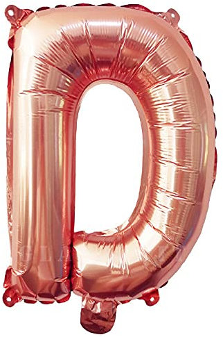 Lepep 40 cm Roségold Luftballons Zahlen von 0 bis 9 Buchstaben von A bis Z Party Deko Ballons für Geburtstag Babydusche Brautparty Hochzeit Abschlussball Folienballons Dekoration (Buchstabe D)
