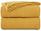 Longhui Bedding, senfgelbe Baumwoll-Zopfmuster-Decke für Couch, Sofa und Bett – leichte, dekorative gestrickte Decke mit Bonus-Waschbeutel, 152,4 x 203,2 cm, maschinenwaschbar