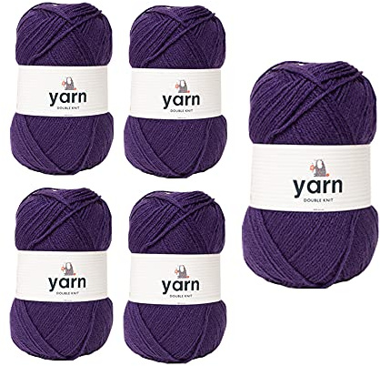 Korbond DK Yarn 5x100g 1450m, Knitting & Crochet, Purple | Purple | 5 x 100g Balls | Approx. 1,450m Total | 100% Acrylic