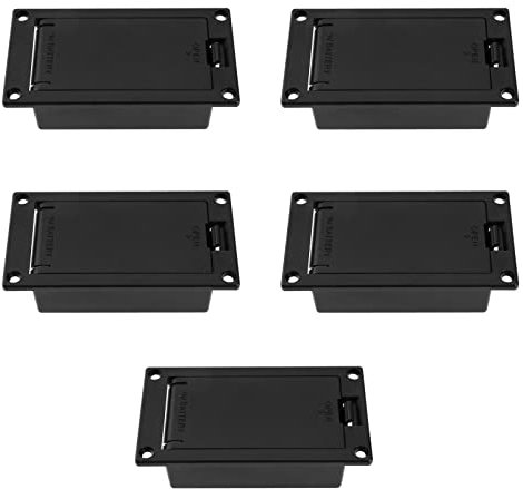Be In Your Mind 5PCS Guitar Pickup Battery Holder Box PP3 9V Panel Plastic Mount Battery Receiver Case for Guitar Bass Pickup Replacement Accessories Black