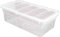 Set of 5 Crystal Clear Plastic Storage Box Boxes With Lids UK BRITISH MADE Home Office Stackable (5 LITRE LADIES SHOE BOX)
