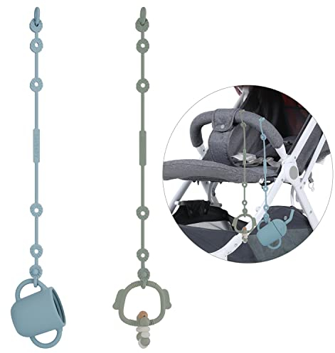 REOEWE Cup Catcher, Sicherheitsgurte Für Spielzeug, Lebensmittelqualität Silikon Trinkbecher Halteriemen Für Kinderwagen Hochstuhl Autositz Fechten, BPA-frei, 2er-Pack
