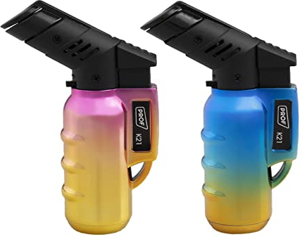 Soplete De Cocina, Encendedor Mechero Soplete Butano, Recargable Mini Culinario Soplete con Llama Ajustable para barbacóa Brulée Crema Cámping (Gas precargado), Pack x2