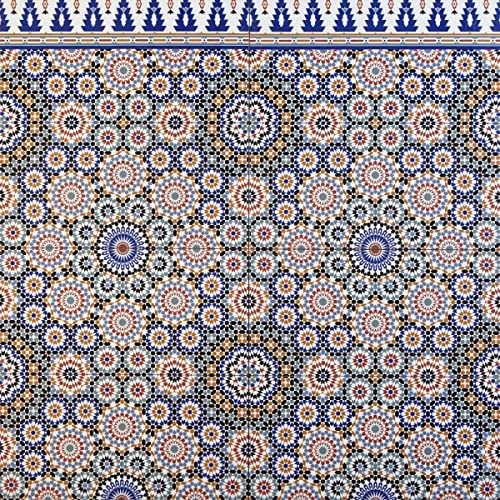 Casa Moro Orientalische Wandfliesen Tamaris 50x25 cm blau weiß bunt 1m² | marokkanische Keramikfliesen mit Mosaik-Muster für schöne Küche Bad Esszimmer | FL50586B