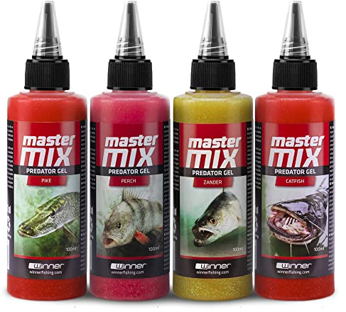 Tandem Baits Angelfutter Fischlockstoff Gel Attraktor Master Mix Predator 4-er Set 100 ml Flavour Mix