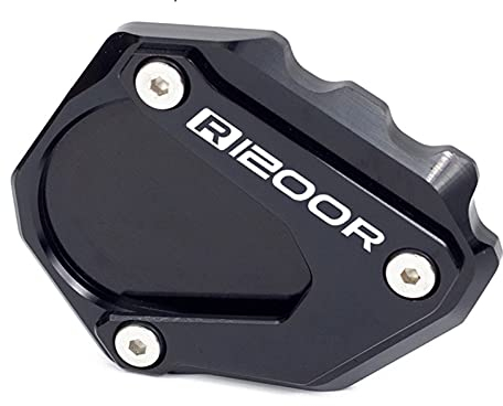 Motorrad Seitenständer Gebrauch für BMW R1200R R 1200R 1200 R 2006-2014 2013 2011 2010 CNC Motorradzubehör Kickstand Fußsseitenständer Verlängerungskissen (Color : Black)