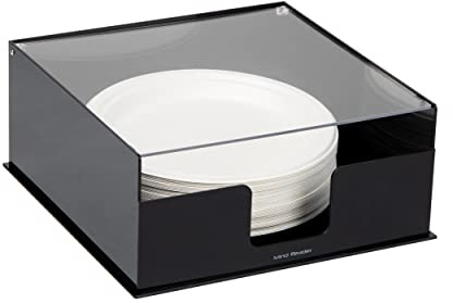 Mind Reader Covered Dispenser, Breakroom, Serveware, Black, Plate Holder