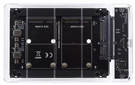 xiwai Dual MSATA Mini-SATA SSD Karte JBOD Raid0 Span Bridge zu USB 3.0 Type-C USB-C 6,3 cm SATA Combo Gehäuse