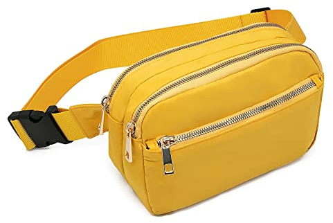 Long Keeper Bauchtasche Schwarz Damen Gürteltasche Hüfttasche Elegant Brusttasche Umhängetasche Sling Crossbody Bag für Reisen Party Festival Outdoor (Gelb)