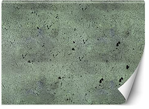 Feeby Papier Peint Intissé abstrait texture 400x280 cm vert XXL Moderne Décoration Murale Tableaux Muraux Tapisserie Salon Chambre à coucher Peinture ancienne