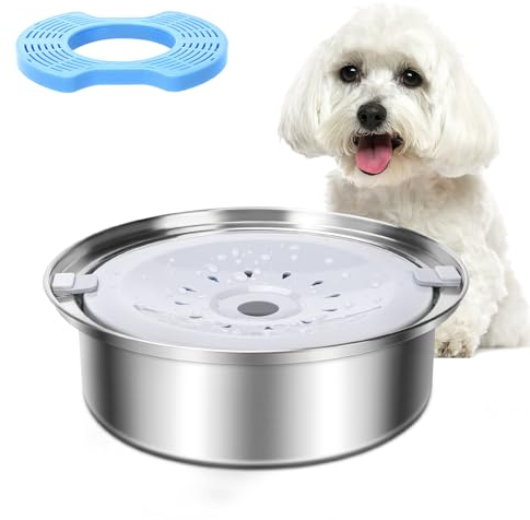 Gamelle Anti Éclaboussures Chien de 2.5L, Gamelle Inoxydable No-Spill Gamelle d'eau pour Chien Anti Débordement Bol d'eau de Flottabilité pour Chien Gamelle Anti Goutte pour Chien de Voyage