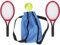 Hrippy 4 Pcs Miniatur Sport Tennis Schläger Ballbeutel Set 1:12 Puppenhausdekoration Zubehör