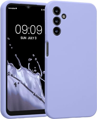 Captor Coque colorée en silicone liquide pour Samsung Galaxy A54 5G, haute qualité avec bord relevé pour écran et protection appareil photo souple avec microfibre intérieure (lavande bleue)