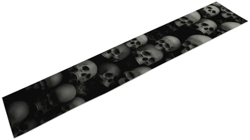 Tischläufer, waschbar, 184 cm x 34 cm, Blasen, Grauer Totenkopf, Tischdekoration, Geburtstag, Party, Hochzeit