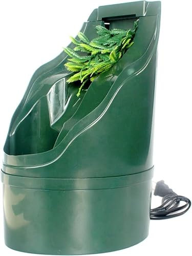RAHBI Tazón para Mascotas, Fuente de Agua Potable para Reptiles Serpiente Gecko Camaleón Dragón Barbudo Dispensador Gotero Tazón Reptiles Hábitat Cascada Accesorios para Tanque, 220 V