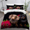 MEVASA Bettwäsche 135x200 Dackel Bettwäsche-Set 3 Teilig 3D-Druck Hund Süßes Tier Bettbezug 135x200 mit Reißverschluss Weiche Mikrofaser Kinderbettwäsche mit 2 Kissenbezug