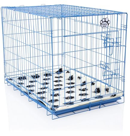 Cozy Pet Dog Cage 36 Blue Inc Vet Bed (92cm) ABS Tray Folding Puppy Crate Cat Carrier Dog Crate DCP36BL + VB36C
