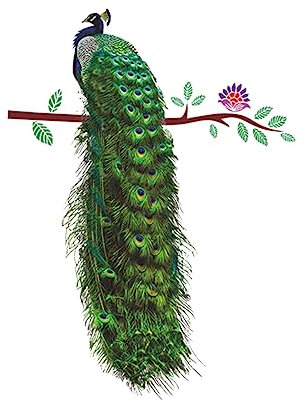 BESTonZON tapete für zu hause wandtattoo hause Wandtattoos Pfau Wandaufkleber Hintergrund, D28410928S