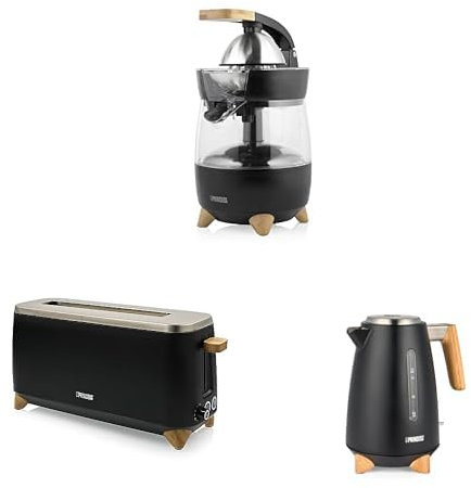 Bundle of Princess Pure Range – Zitruspresse, Toaster & Wasserkocher, Schwarz