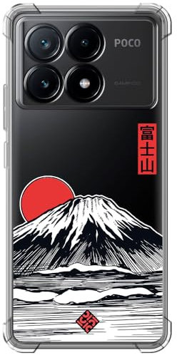 Movilshop Funda Antigolpes para Poco X6 Pro 5G Dibujo Japones [ Monte Fuji ] Esquina Reforzada Silicona 1.5mm de Grosor Flexible Transparente Bumper Gel TPU