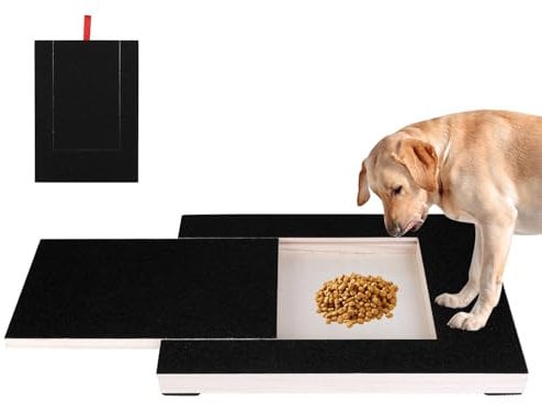 PetGroom Scratch Board for Dogs with Treat Box & Nail Grinding Pad - Wooden Sandpaper Board for Paws Nail Care