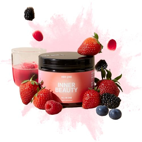 HER ONE Inner Beauty All in One 210g - Fruchtiges Pulver - Weibliche Vitalität* - Vegan - 100% Natur - mit Biotin & Zink - Natürliche Herstellung