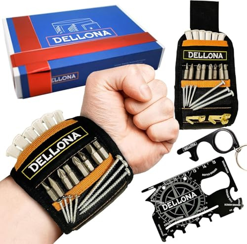 Robustes Magnetarmband Geschenk-Set - Inklusive 18-in-1-Multitool-Karte, Sicherheitstüröffner & Camping Sharp Karte - Coole Gadgets für Männer, Heimwerker, Ehemänner und Väter - Ideales