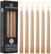 DECO EXPRESS Stabkerzen Set 3er oder 6er Tropffreie Stabkerzen Gedrehte Spiralkerzen Bunte Kerzen Brenndauer 6 Stunden Unparfümiert (Cappuccino – 6er-Pack)