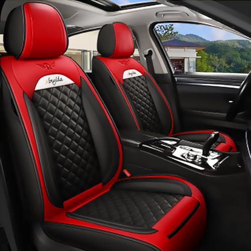 Jialuode Autositzbezüge Set für Ford Für Focus Mk1 Mk2 Mk3 Mk4 St St Line 1998-2022 Vordersitze und Rückbank Schonbezüge Sitzbezug Komplett-Set Schwarz Rot