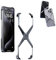 X Shape Anti-Fall Bare Phone Case, X Shaped Metal Frame for iPhone, X Shape Anti-Fall Bare for Phone Case, Aluminum Alloy Hollow Frameless Cooling Phone Shell (15pro,Grey)
