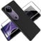 Tieeyivv Funda para Vivo V40 5G Cover con Protector de Pantalla Cristal Vidrio Templado Matte TPU Soft Cover Anti-rayones, Anti-Amarilleo Protección para Vivo V40 5G- Negro